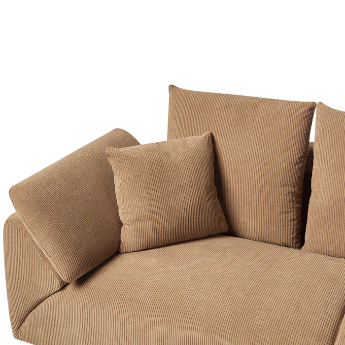 Beliani - LUNNER - Hoekbank - Bruin - Linkszijdig - Corduroy