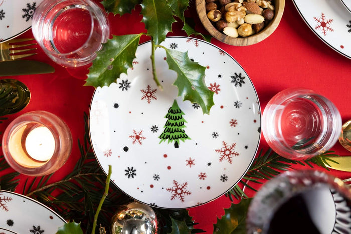 Studio Tavola Kerstservies - Porselein - Groen 16-delig | 4 personen