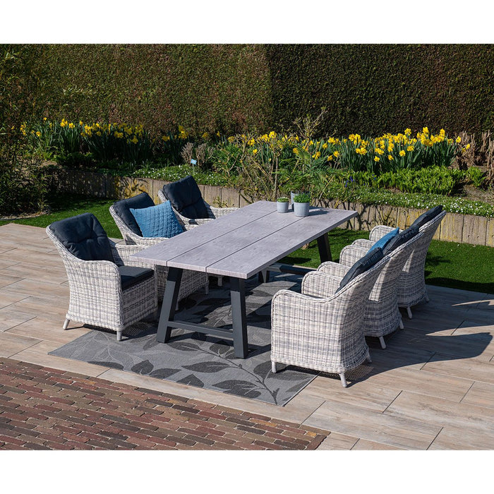 Olympus tafel - 220x100 cm - carbon black - grey teak look