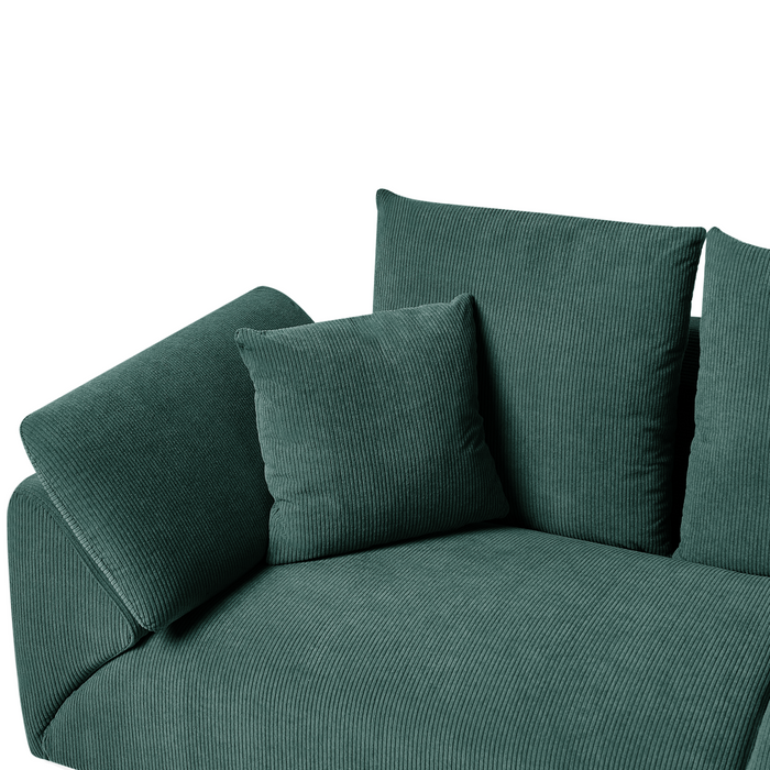 Beliani - LUNNER - Hoekbank - Donkergroen - Linkszijdig - Corduroy