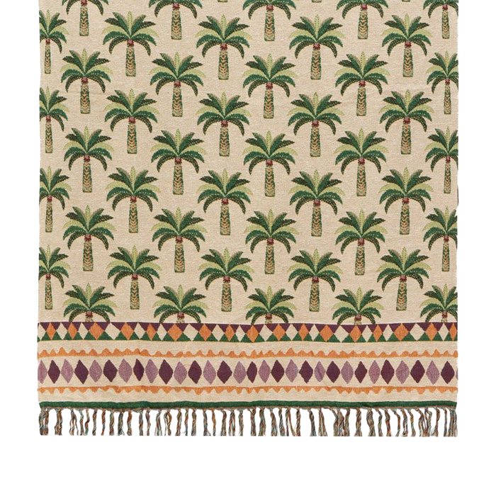 Sissy-Boy Multicolour jacquard geweven sprei met palmboom print