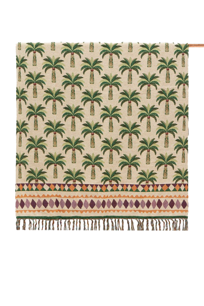 Sissy-Boy Multicolour jacquard geweven sprei met palmboom print