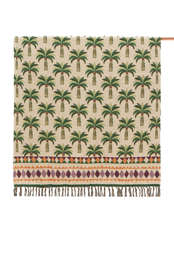 Sissy-Boy Multicolour jacquard geweven sprei met palmboom print