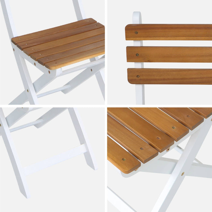 sweeek - Vouwbare acacia tuinstoel (Set van 4)
