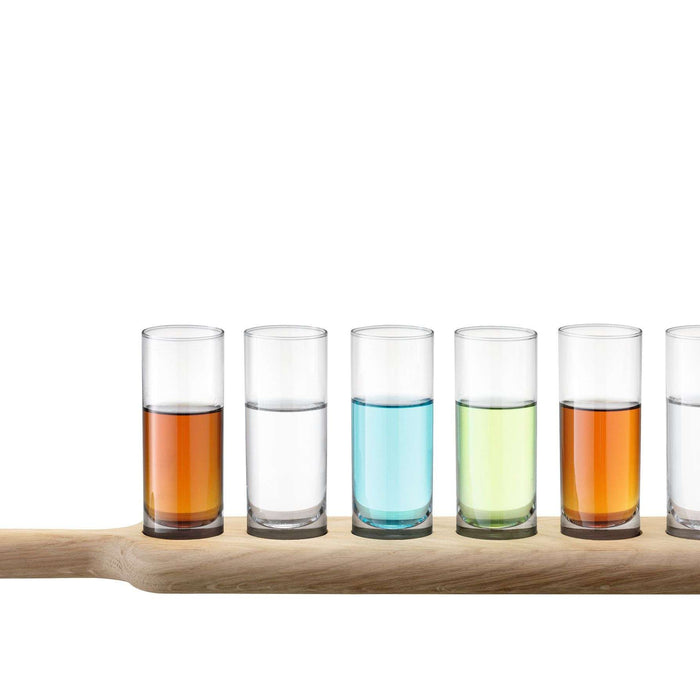 L.S.A. - Paddle Wodka Set met Serveerplank Set van 6 Stuks