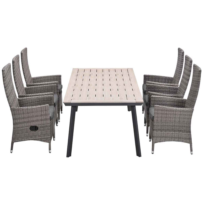 Nice tuinset 7-delig - Penedo tuintafel 230x100 cm