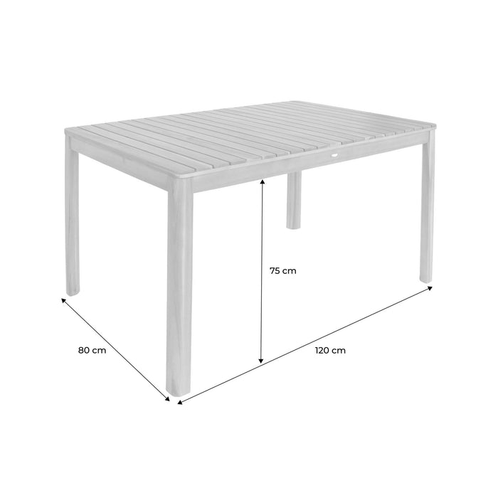 sweeek - Acacia tuintafel met afgeronde hoeken, 6 plaatsen