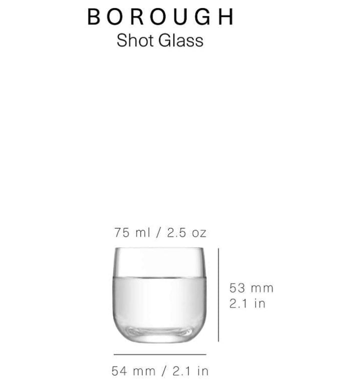 L.S.A. - Borough Shotglas 75 ml Set van 4 Stuks