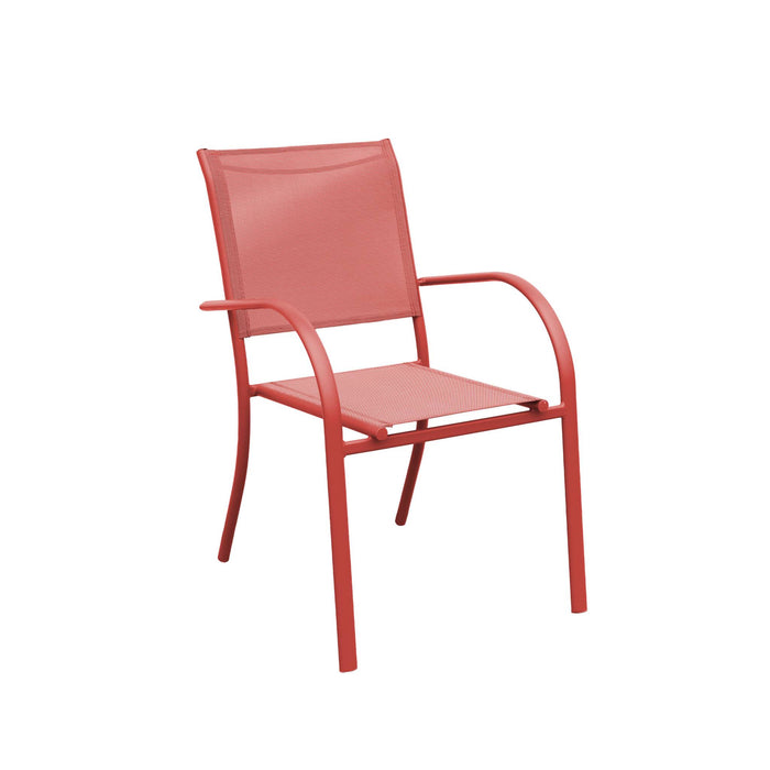 sweeek - Stapelbare tuinstoelen van aluminium en textileen (set van 4)