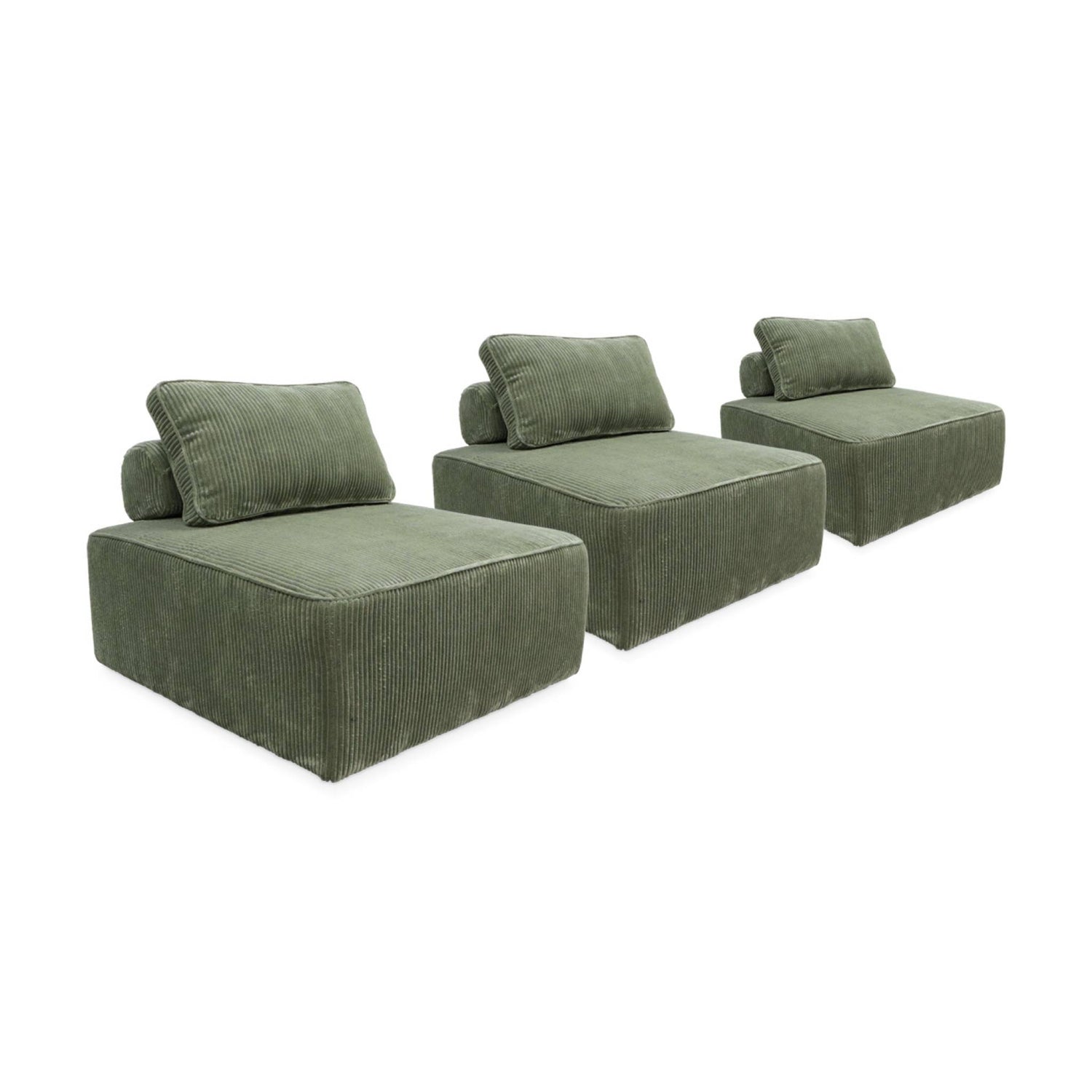 sweeek - Fauteuils corduroy 1 zitplaats (set van 3)