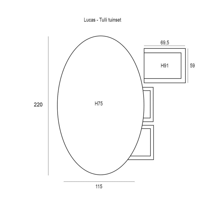Garden Impressions Lucas Tulli 7-delige tuinset - bruin