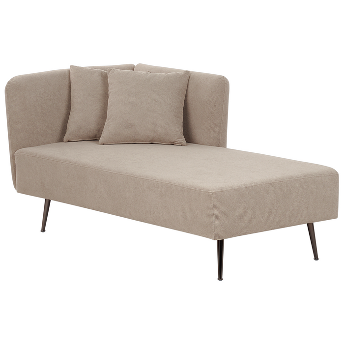 Beliani - RIOM - Chaise longue - Beige - Linkszijdig - Polyester