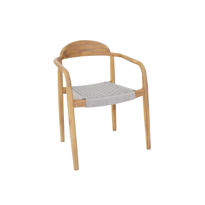 sweeek - Set van 2 acacia houten tuinstoelen, zitting in kunststof