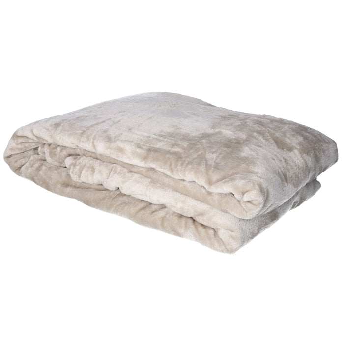 Atmosphera Plaid - grijs - polyester - 180 x 230 cm