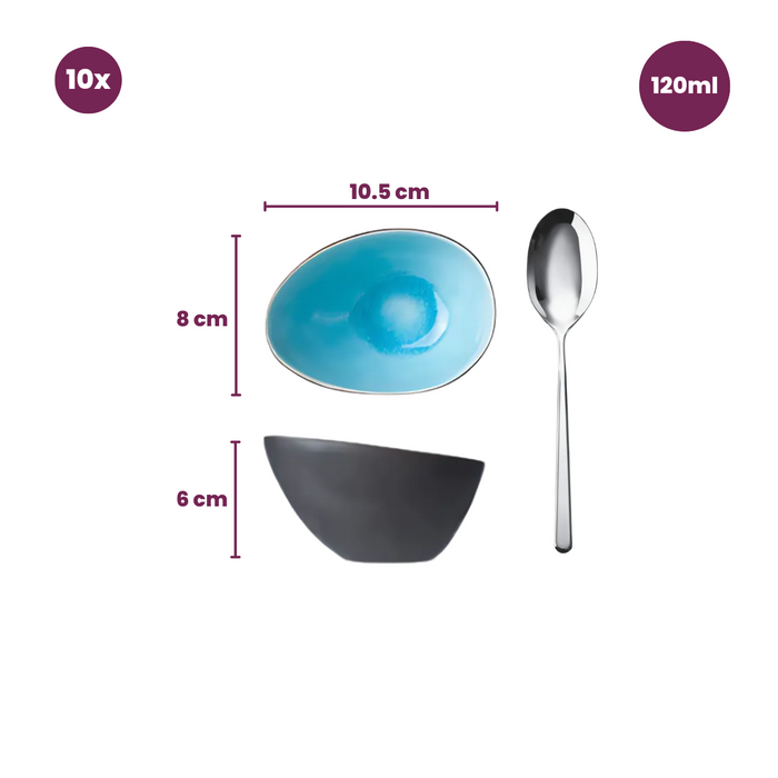 Cosy & Trendy Kleine Kommen Streetfood 11 x 8 cm | 120 ml- 10 Stuks