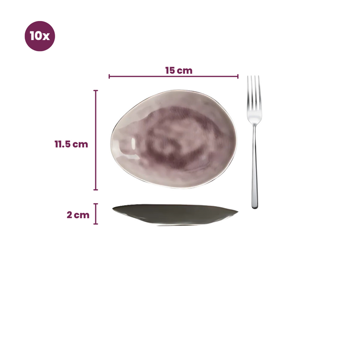 Cosy & Trendy Kleine Bordjes | Gebaksbordjes Streetfood 15 x 11.5 cm - 10 Stuks