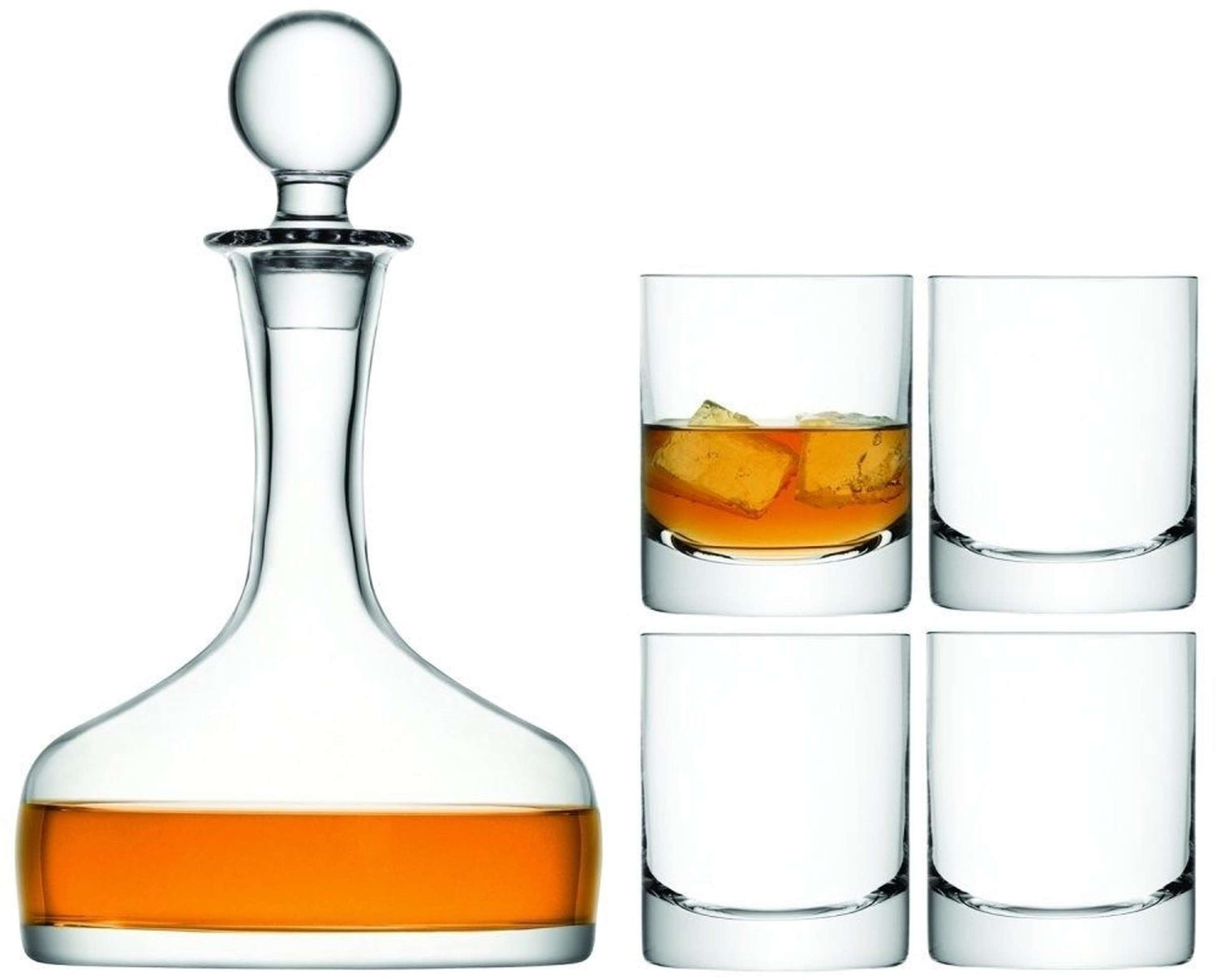 L.S.A. - Bar Karaf 1,6 liter met 4 Whisky Glazen 250 ml
