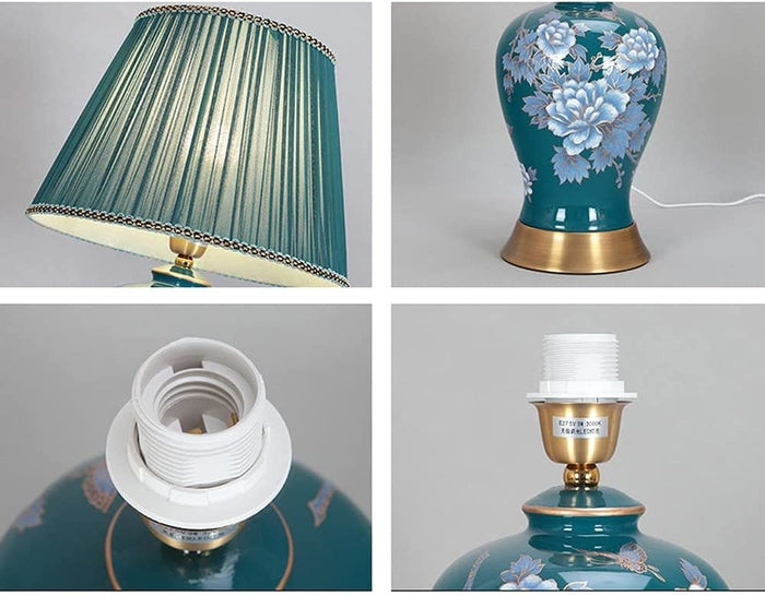 Fine Asianliving Chinese Tafellamp met Kap Keramiek