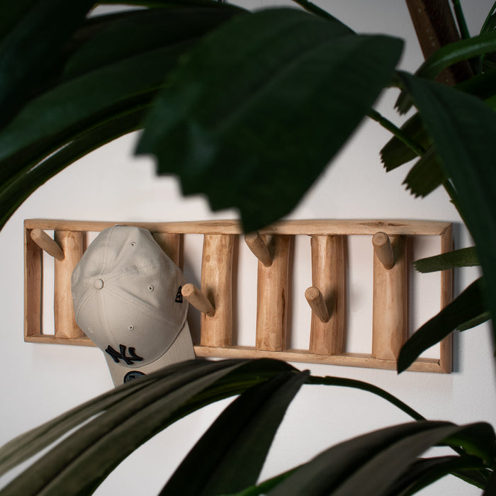 Giga Meubel - Kapstok Naturel Mangohout - 7 Haken - Siva