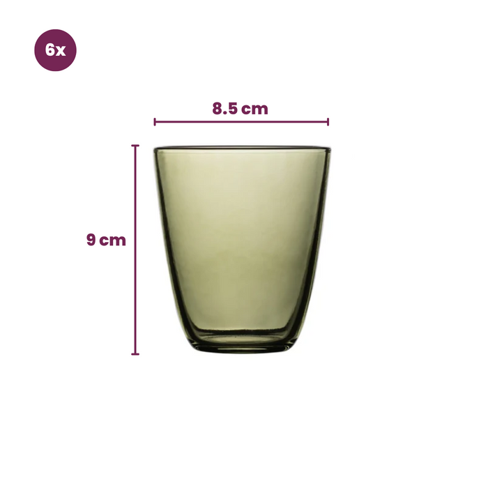 6x Stuks gekleurde waterglazen|drinkglazen Cosy Moments 310 ml