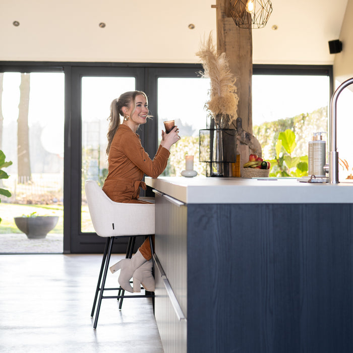 Bronx71 Barkruk Ciara linnen koper 65-78 cm