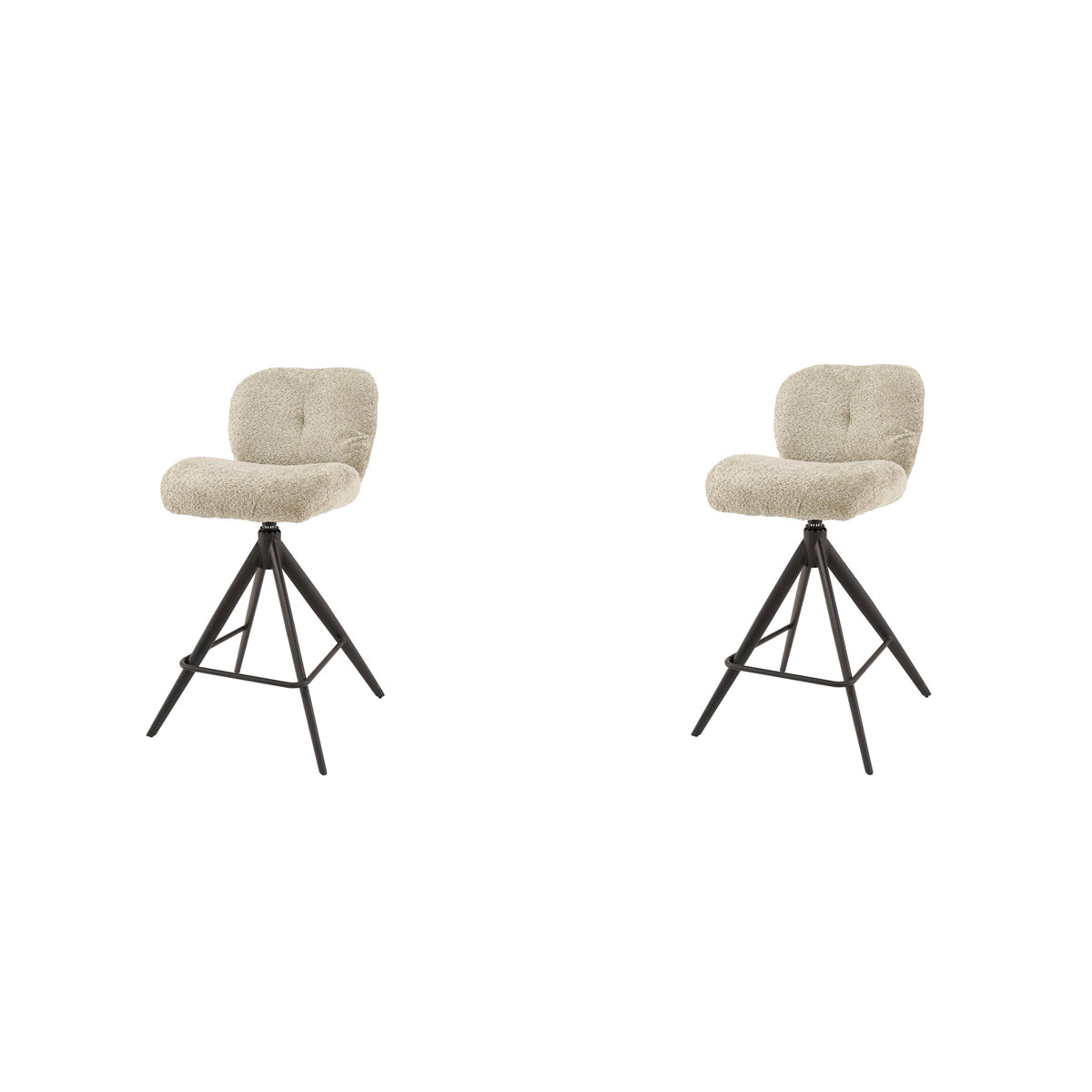 Hoyz Collection - Barstoel Comfort Draaibaar - Zandkleur - 2 Stuks