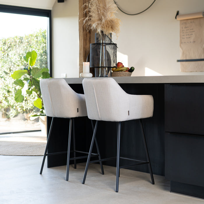 Bronx71 Barkruk Ciara linnen koper 65-78 cm