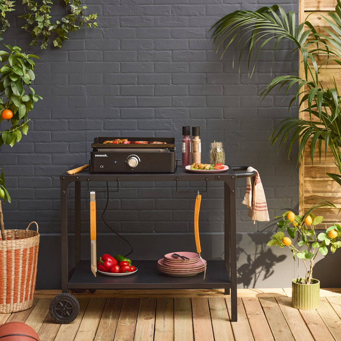 sweeek - Elektrische kookplaat, 1 brander met keukentrolley,