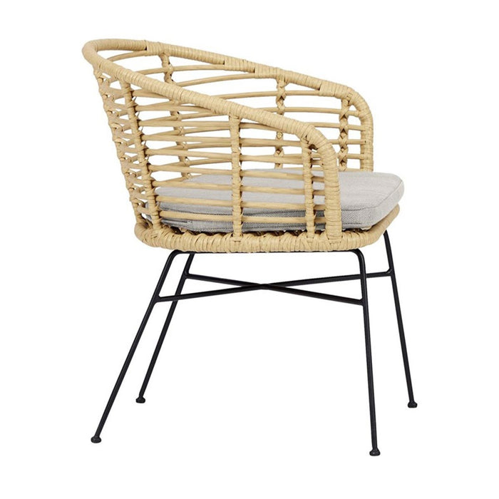Lisomme Dax rotan tuinstoel naturel met kussen
