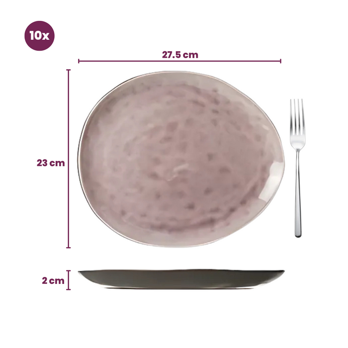 Cosy & Trendy Dinerborden Streetfood 27.5 x 23 cm - 10 Stuks