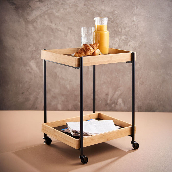 Lisomme Soof houten keukentrolley bamboe - 45 x 38 cm