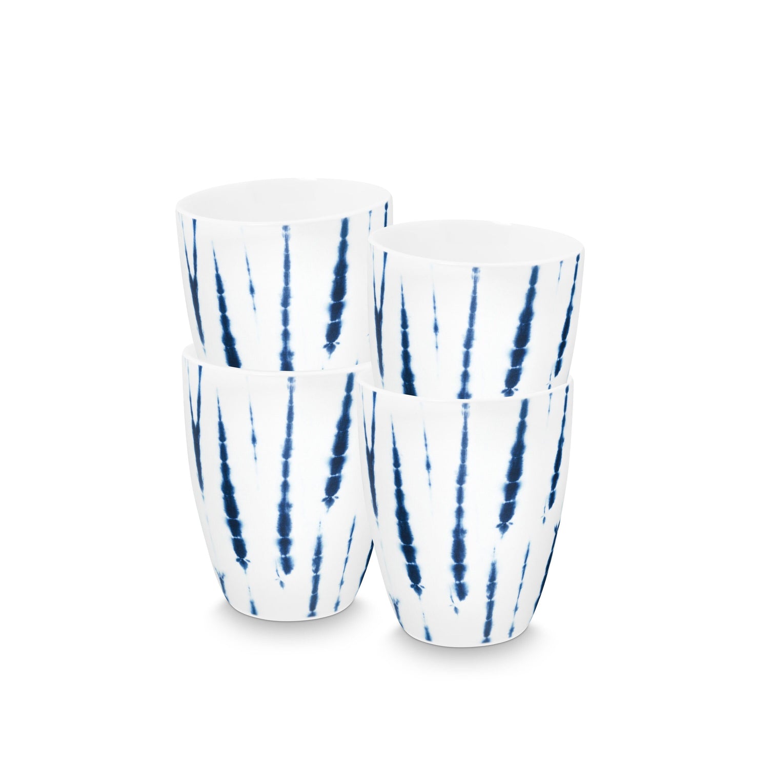 vtwonen Tie-Dye Mok zonder oor - Mokken - Serviesset van 4 - 400ml