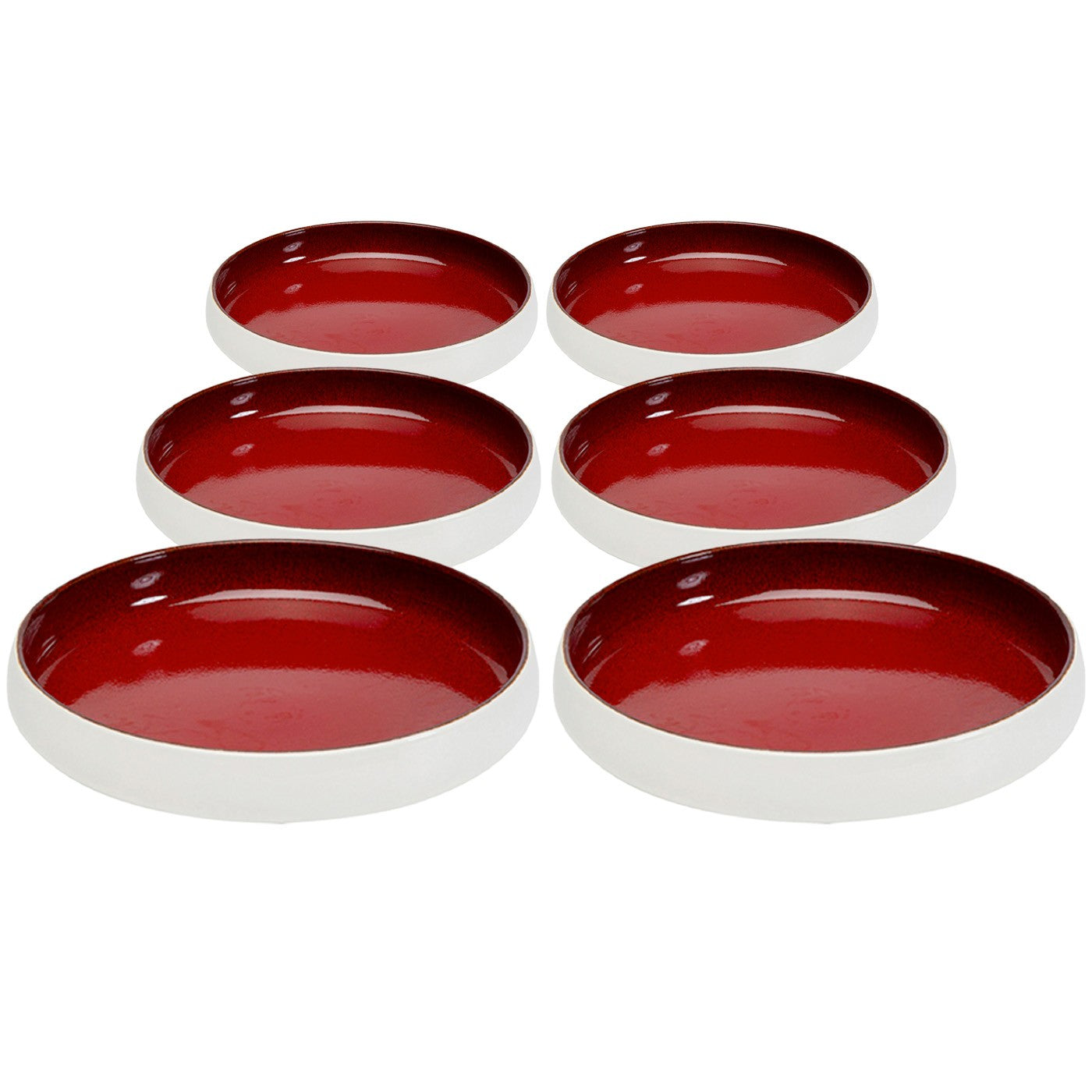 Soepborden Colorino rood Ø21cm (6|set) Kare Design