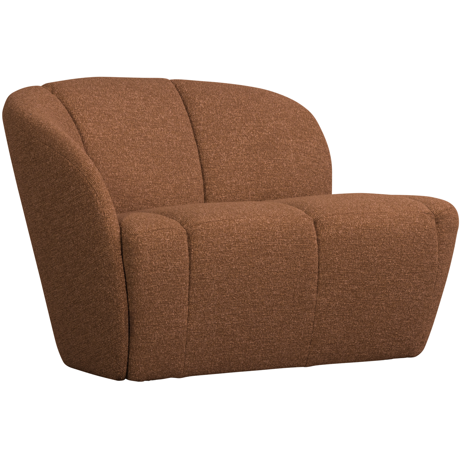 WOOOD Mojo 2-Zits Bankje Links - Bouclé - Roestbruin Melange