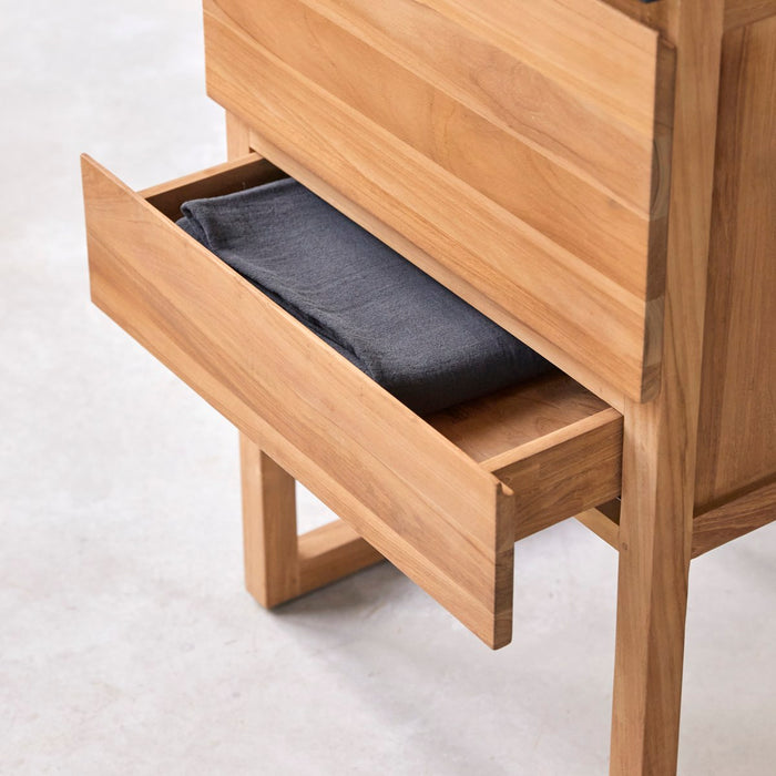 Tikamoon - Badkamermeubel Edgar van massief teakhout en keramiek 60 cm