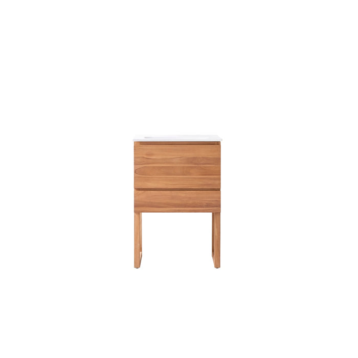 Tikamoon - Badkamermeubel Edgar van massief teakhout en keramiek 60 cm