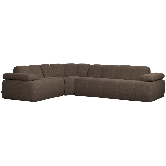 WOOOD Mojo Hoekbank Links - Bouclé - Bruin Melange - 74x310x230