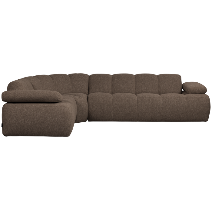 WOOOD Mojo Hoekbank Links - Bouclé - Bruin Melange - 74x310x230