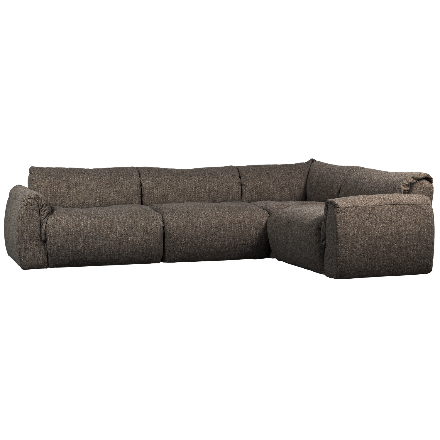 WOOOD Baggy Hoekbank Rechts - Geweven Stof - Warmgrijs Melange