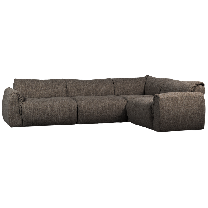 WOOOD Baggy Hoekbank Rechts - Geweven Stof - Warmgrijs Melange