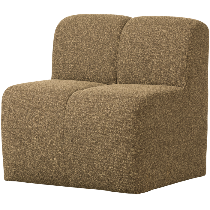 WOOOD Mojo Eetbankje 84cm Met Rugleuning - Bouclé - Geel|Bruin Melange