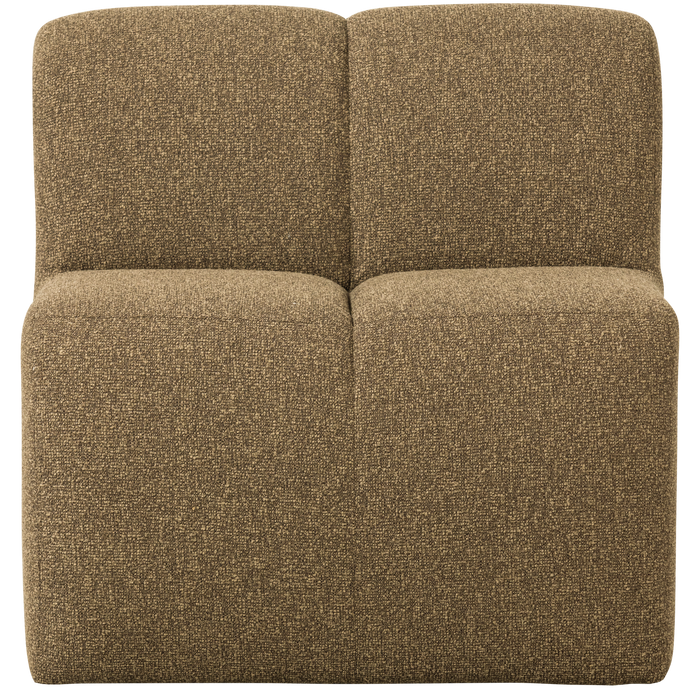 WOOOD Mojo Eetbankje 84cm Met Rugleuning - Bouclé - Geel|Bruin Melange