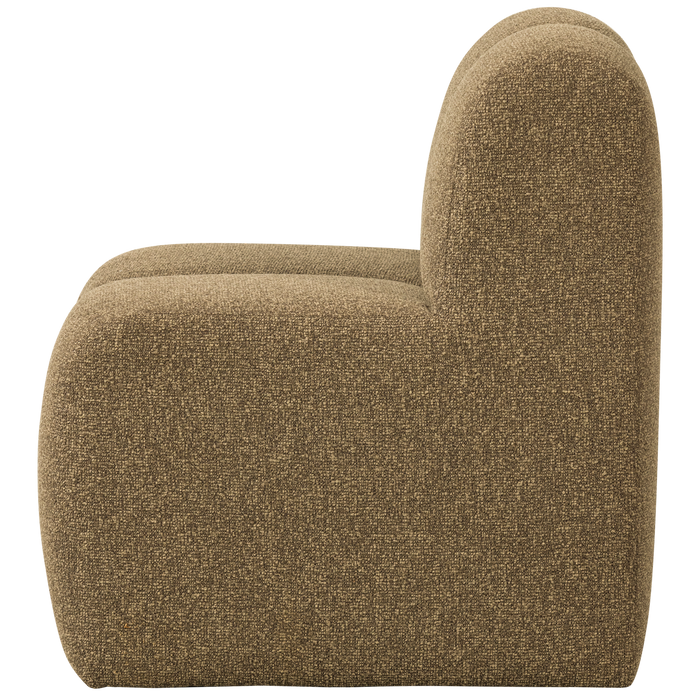 WOOOD Mojo Eetbankje 84cm Met Rugleuning - Bouclé - Geel|Bruin Melange