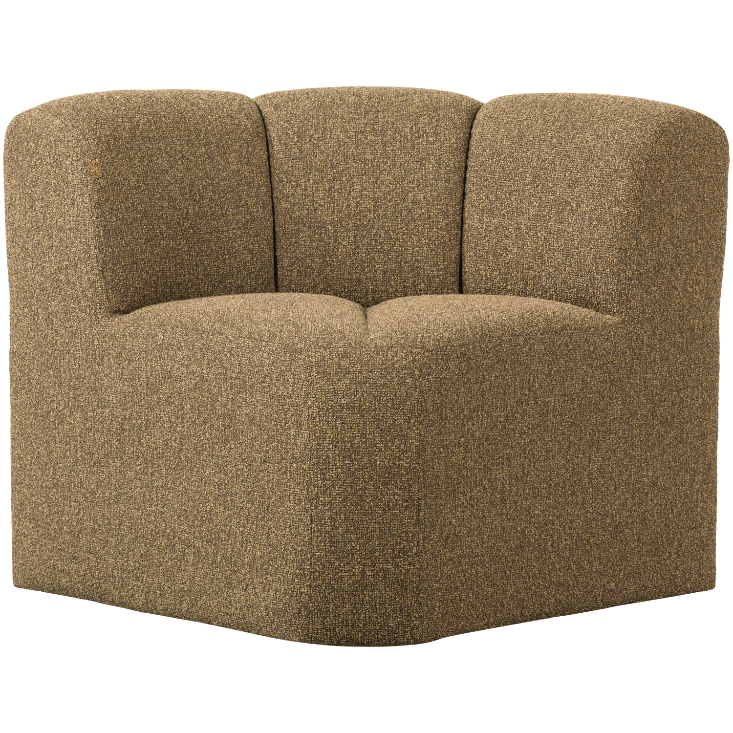 WOOOD Mojo Eetbankje Hoek Met Rugleuning - Bouclé - Geel|Bruin Melange