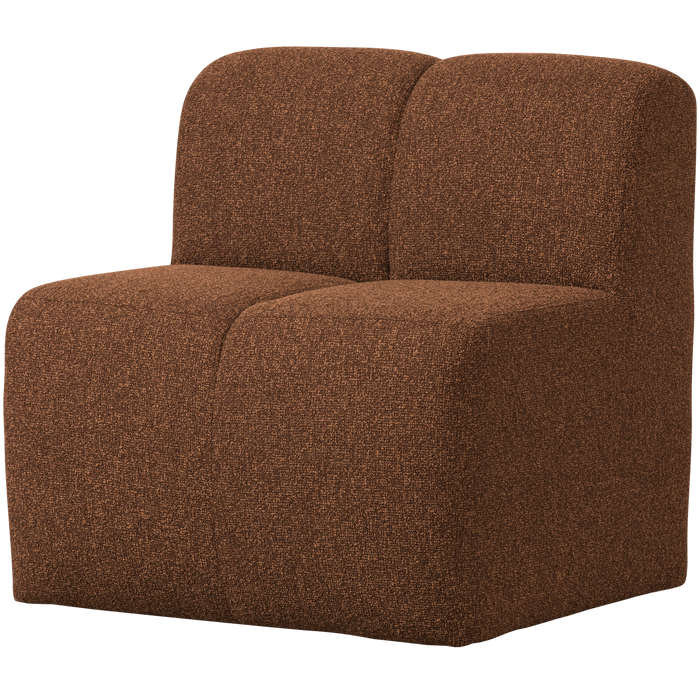 WOOOD Mojo Eetbankje 84cm Met Rugleuning - Bouclé - Roestbruin Melange