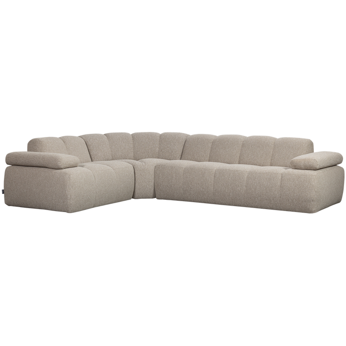 WOOOD Mojo Hoekbank Links - Bouclé - Beige Melange - 74x310x230