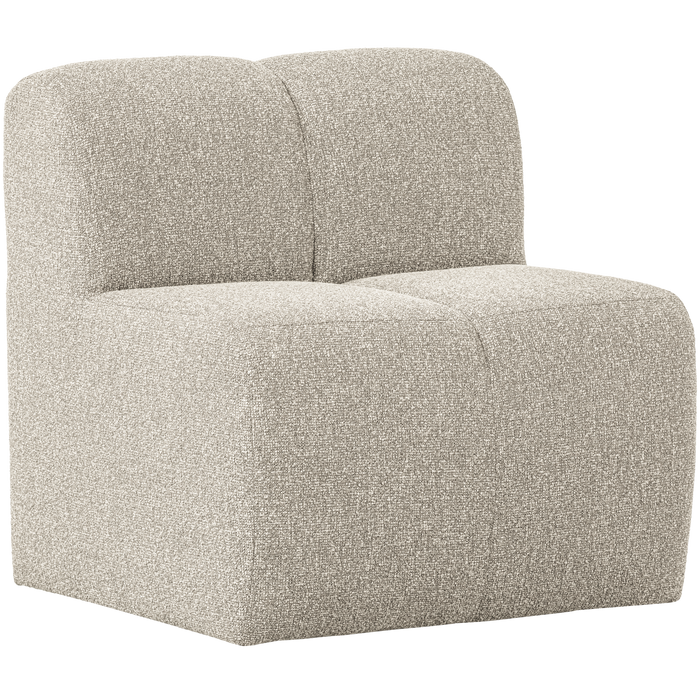 WOOOD Mojo Eetbankje 84cm Met Rugleuning - Bouclé - Beige Melange