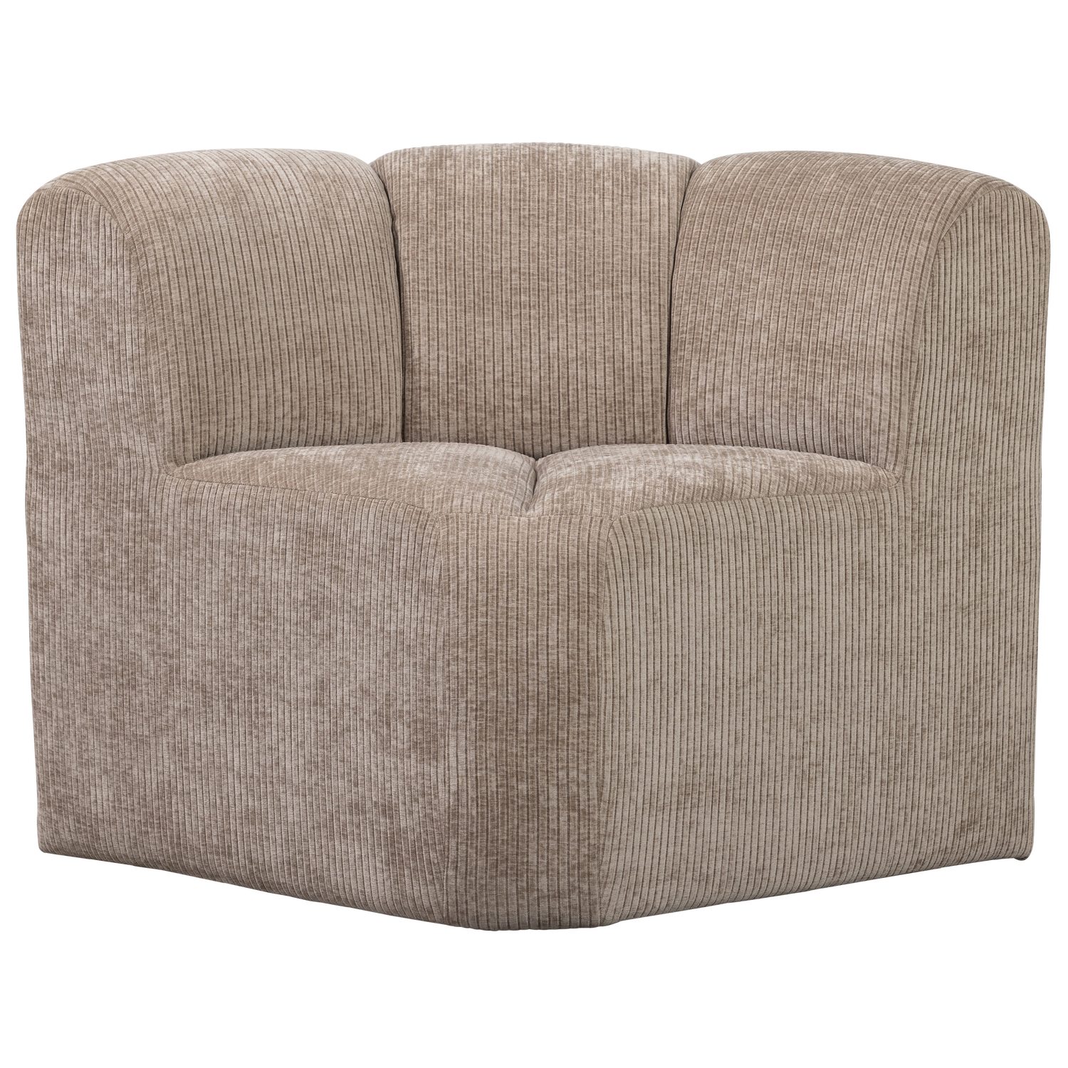 WOOOD Mojo Eetbankje Hoek Met Rugleuning - Ribstof - Donker Zand