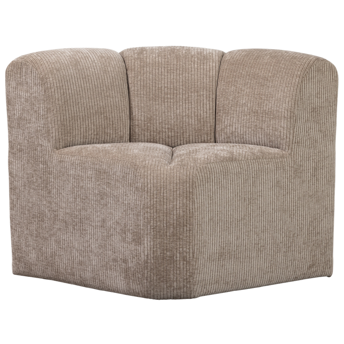 WOOOD Mojo Eetbankje Hoek Met Rugleuning - Ribstof - Donker Zand