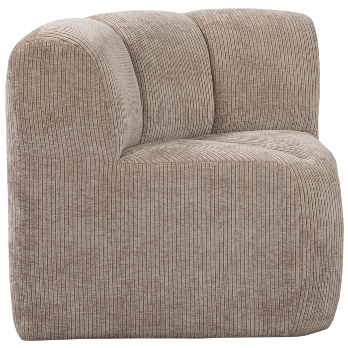 WOOOD Mojo Eetbankje Hoek Met Rugleuning - Ribstof - Donker Zand